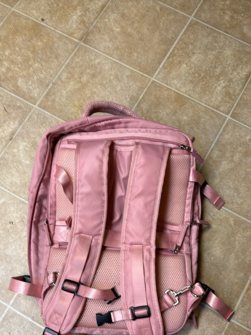 Travel Pink Backpack - Convertible Straps